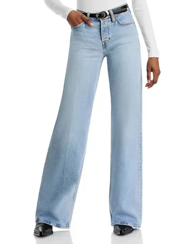 Re/done Mid Rise Wide Leg Jeans In Mid 90s In Blue