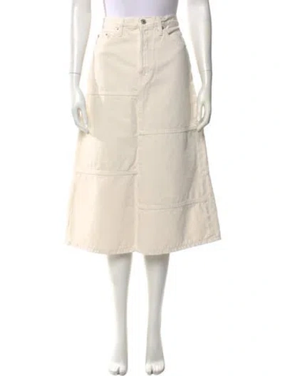 Pre-owned Re/done Midi Length Skirt In Neutral