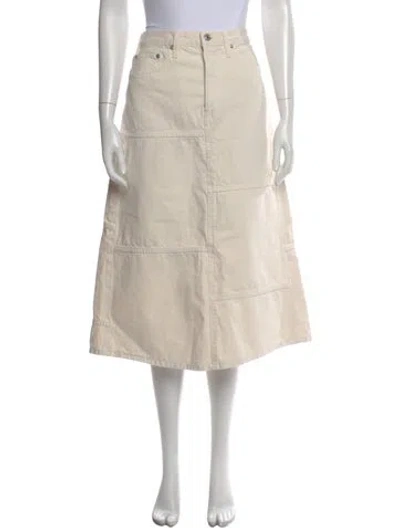 Pre-owned Re/done Midi Length Skirt In Neutral