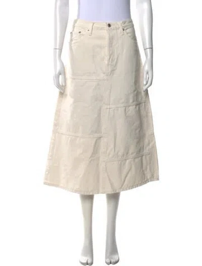 Pre-owned Re/done Midi Length Skirt In Neutral