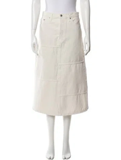 Pre-owned Re/done Midi Length Skirt In Neutral
