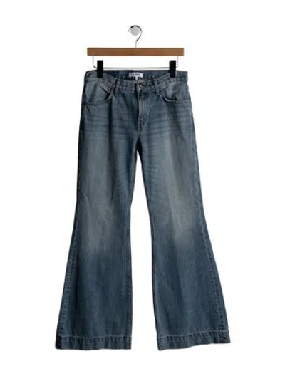 Pre-owned Re/done Mid-rise Flared Jeans In Blue