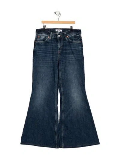 Pre-owned Re/done Mid-rise Flared Jeans In Blue