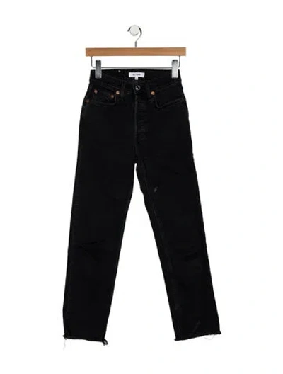 Pre-owned Re/done Mid-rise Skinny Leg Jeans In Black