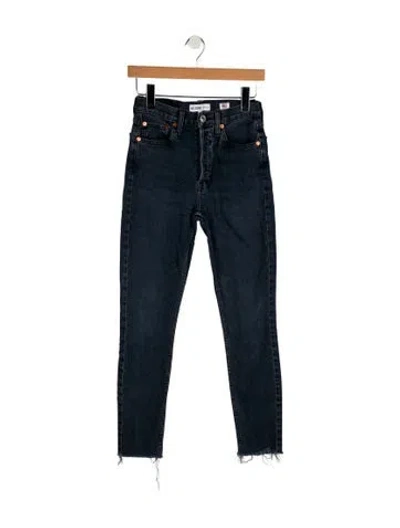Pre-owned Re/done Mid-rise Skinny Leg Jeans In Black