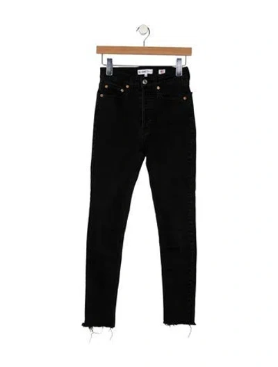 Pre-owned Re/done Mid-rise Skinny Leg Jeans In Black