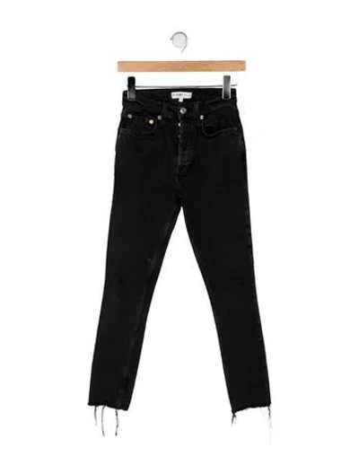 Pre-owned Re/done Mid-rise Skinny Leg Jeans In Black