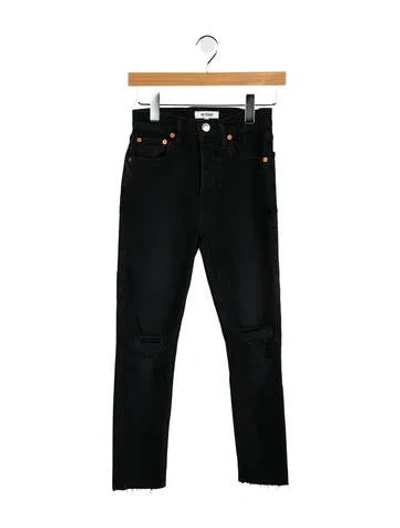 Pre-owned Re/done Mid-rise Skinny Leg Jeans In Black