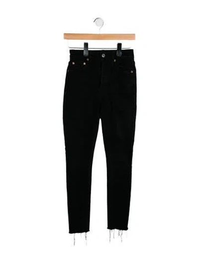 Pre-owned Re/done Mid-rise Skinny Leg Jeans In Black