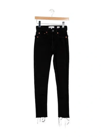 Pre-owned Re/done Mid-rise Skinny Leg Jeans In Black