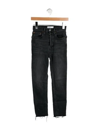 Pre-owned Re/done Mid-rise Skinny Leg Jeans In Black
