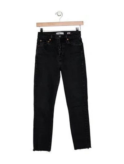 Pre-owned Re/done Mid-rise Skinny Leg Jeans In Black