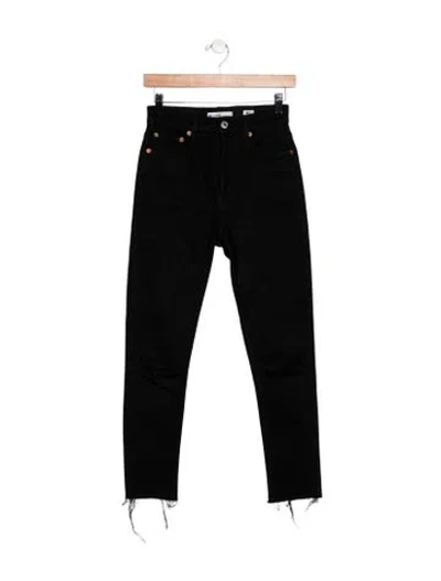 Pre-owned Re/done Mid-rise Skinny Leg Jeans In Black