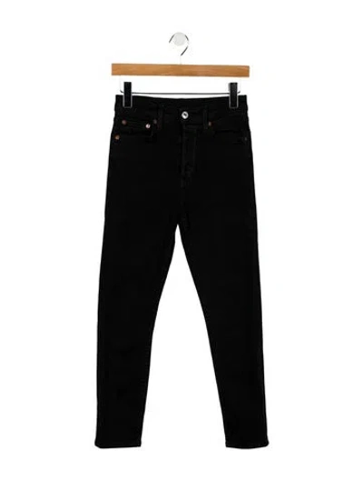 Pre-owned Re/done Mid-rise Skinny Leg Jeans In Black