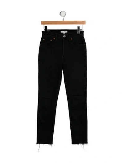 Pre-owned Re/done Mid-rise Skinny Leg Jeans In Black