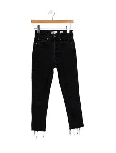 Pre-owned Re/done Mid-rise Skinny Leg Jeans In Black