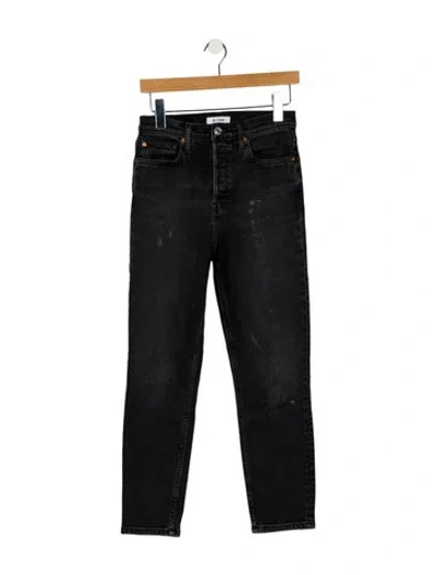 Pre-owned Re/done Mid-rise Skinny Leg Jeans In Black