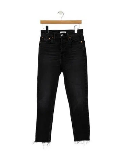 Pre-owned Re/done Mid-rise Skinny Leg Jeans In Black