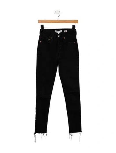 Pre-owned Re/done Mid-rise Skinny Leg Jeans In Black