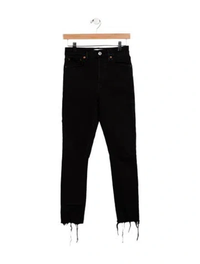 Pre-owned Re/done Mid-rise Skinny Leg Jeans In Black