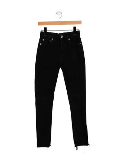 Pre-owned Re/done Mid-rise Skinny Leg Jeans In Black