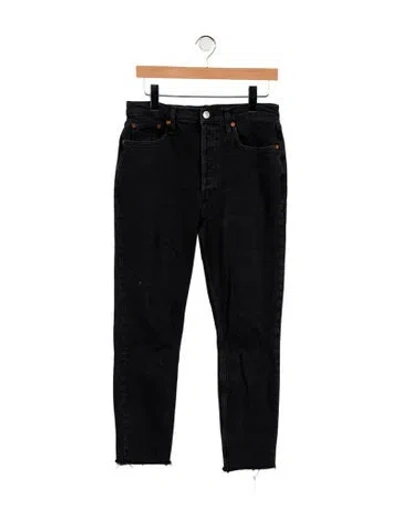 Pre-owned Re/done Mid-rise Skinny Leg Jeans In Black
