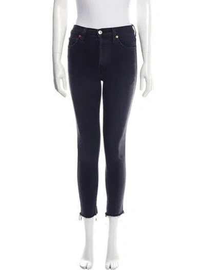 Pre-owned Re/done Mid-rise Skinny Leg Jeans In Black