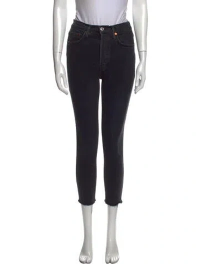 Pre-owned Re/done Mid-rise Skinny Leg Jeans In Black