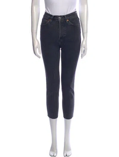 Pre-owned Re/done Mid-rise Skinny Leg Jeans In Black