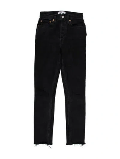 Pre-owned Re/done Mid-rise Skinny Leg Jeans In Black