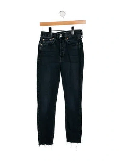 Pre-owned Re/done Mid-rise Skinny Leg Jeans In Black