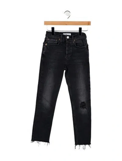Pre-owned Re/done Mid-rise Skinny Leg Jeans In Black