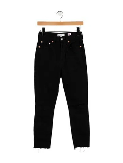 Pre-owned Re/done Mid-rise Skinny Leg Jeans In Black
