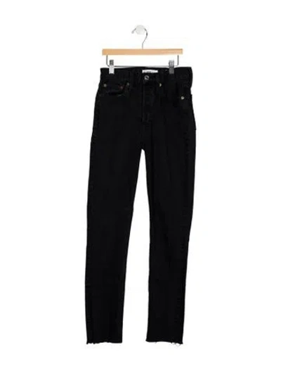 Pre-owned Re/done Mid-rise Skinny Leg Jeans In Black