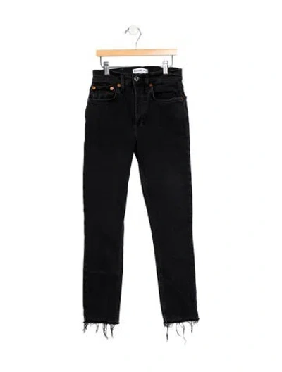Pre-owned Re/done Mid-rise Skinny Leg Jeans In Black