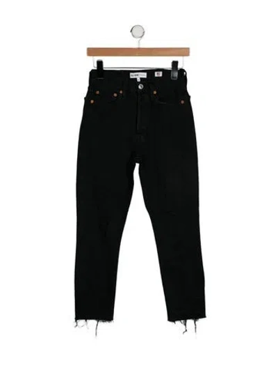 Pre-owned Re/done Mid-rise Skinny Leg Jeans In Black