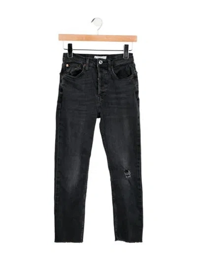 Pre-owned Re/done Mid-rise Skinny Leg Jeans In Black