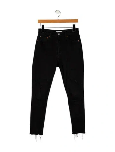 Pre-owned Re/done Mid-rise Skinny Leg Jeans In Black
