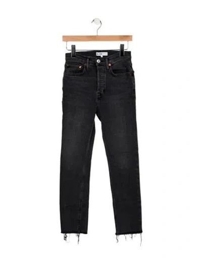 Pre-owned Re/done Mid-rise Skinny Leg Jeans In Black