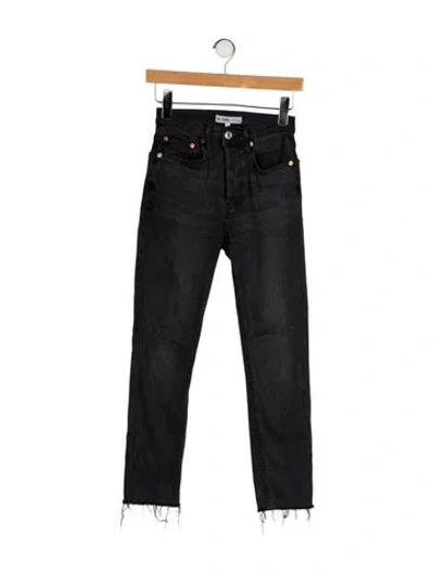 Pre-owned Re/done Mid-rise Skinny Leg Jeans In Black