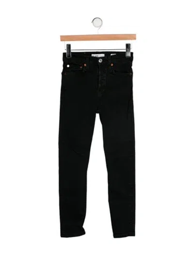 Pre-owned Re/done Mid-rise Skinny Leg Jeans In Black