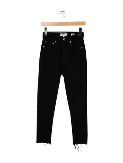 Pre-owned Re/done Mid-rise Skinny Leg Jeans In Black
