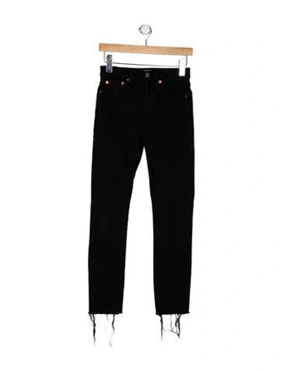 Pre-owned Re/done Mid-rise Skinny Leg Jeans In Black