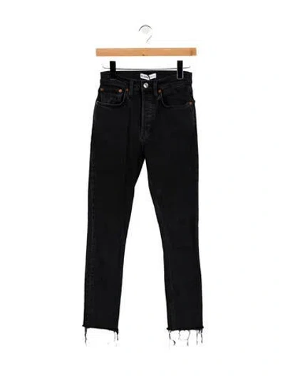 Pre-owned Re/done Mid-rise Skinny Leg Jeans In Black
