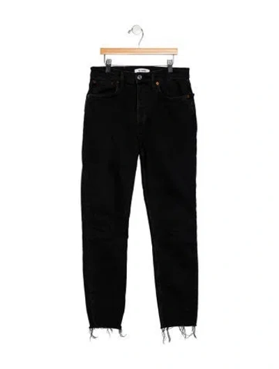 Pre-owned Re/done Mid-rise Skinny Leg Jeans In Black