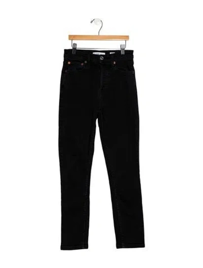 Pre-owned Re/done Mid-rise Skinny Leg Jeans In Black