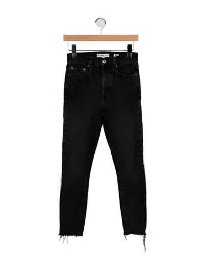 Pre-owned Re/done Mid-rise Skinny Leg Jeans In Black