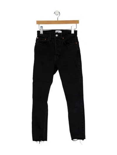 Pre-owned Re/done Mid-rise Skinny Leg Jeans In Black