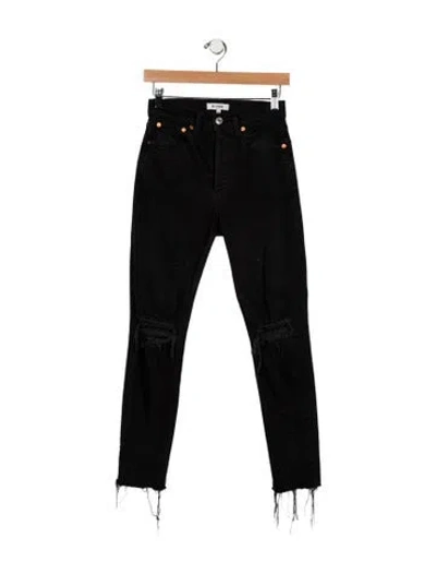 Pre-owned Re/done Mid-rise Skinny Leg Jeans In Black