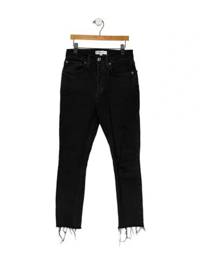 Pre-owned Re/done Mid-rise Skinny Leg Jeans In Black